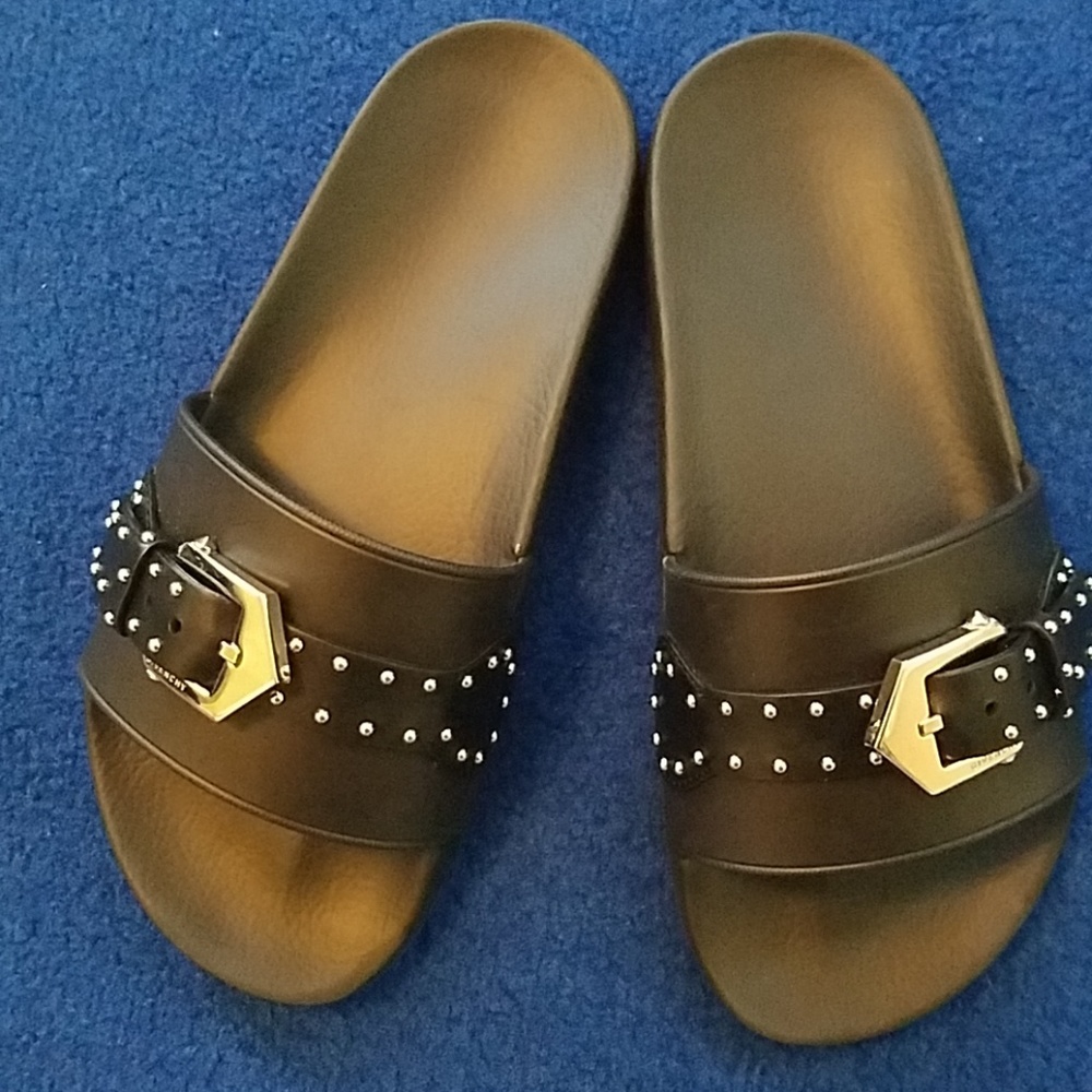 Givenchy Buckle Studded Pool Slides